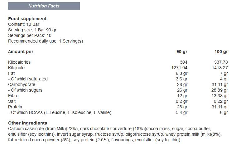 Super Mass Gainer Bar - 10 x 90 γραμμάρια