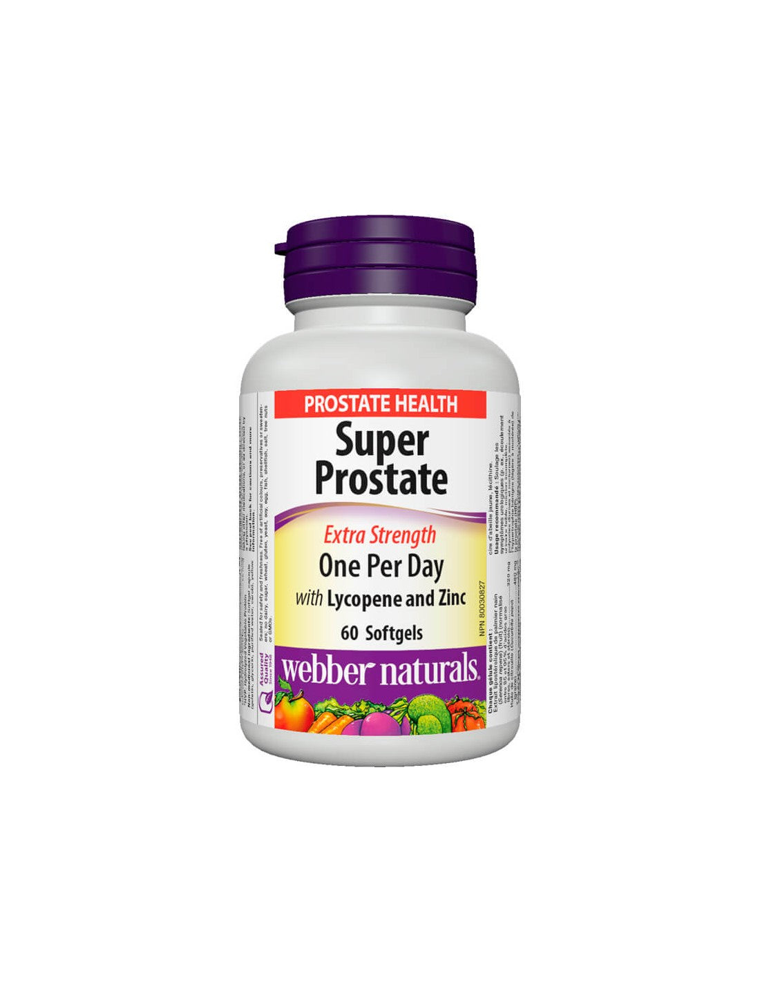 Φόρμουλα Super Prostate Extra Strength/Υποστήριξης Προστάτη με Λυκοπένιο και Ψευδάργυρο x 60 μαλακές κάψουλες <tc>Webber Naturals</tc>