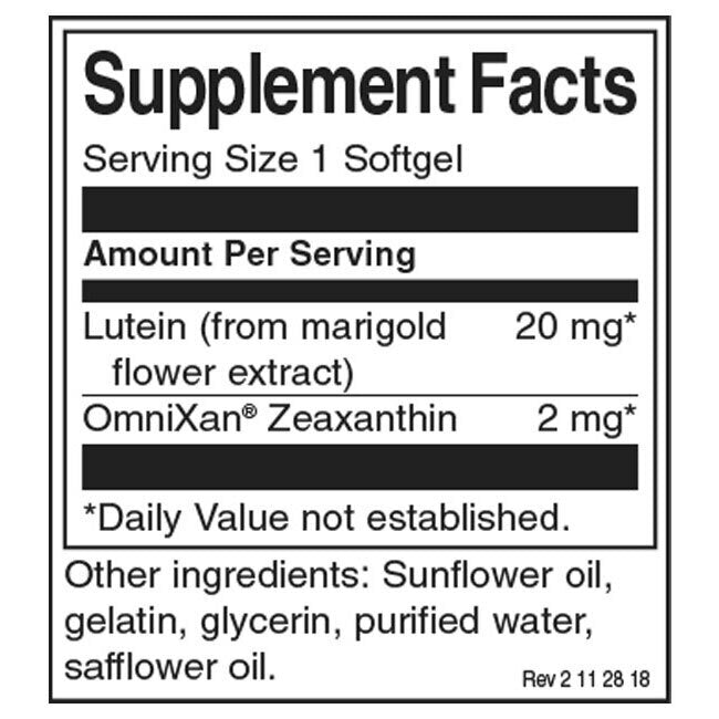 Συνεργιστική υγεία των ματιών Lutein & zeaxanthin 22 mg - 60 κάψουλες πηκτής