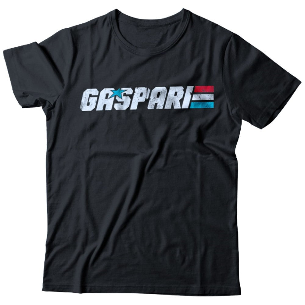 T-Shirt/Λευκό λογότυπο Gaspari - Μαύρο