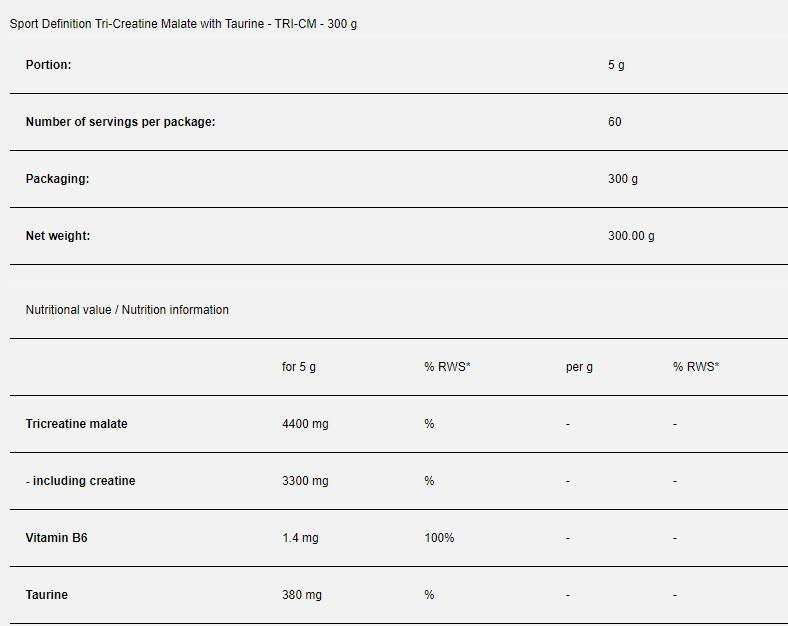 TRI-CM | Tri-Creatine Malate - 300 γραμμάρια