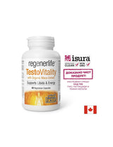 Ανδρική φόρμουλα TestoVitality Regenerlife™ - Τεστοστερόνη, ενέργεια και ανδρική ζωτικότητα, 60 κάψουλες