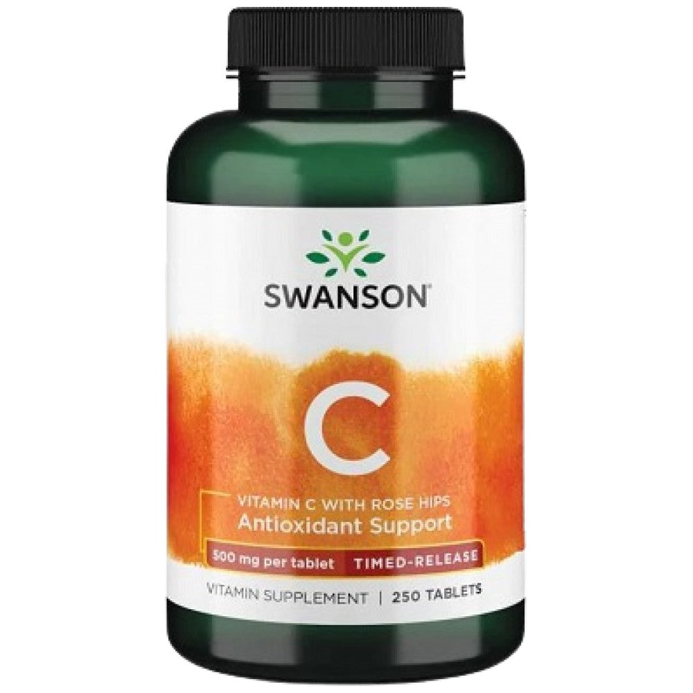 Βιταμίνη C χρονισμένης αποδέσμευσης 500 mg | Με Rose Hips 250 Tablets