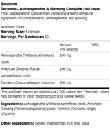 Turmeric, Ashwagandha and Ginseng Complex 60 κάψουλες