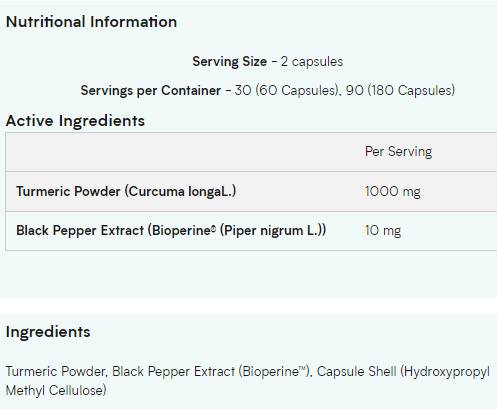 Turmeric & Bioperine - 60 κάψουλες