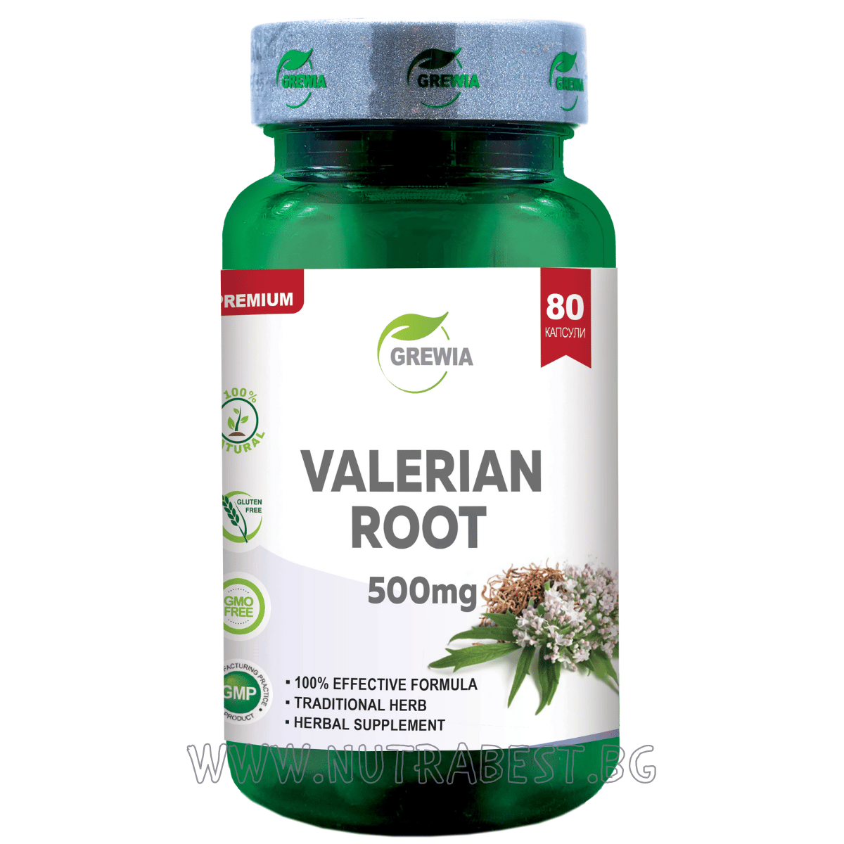 Valerian Root 500mg/80 κάψουλες, 80 δόσεις/Grewia