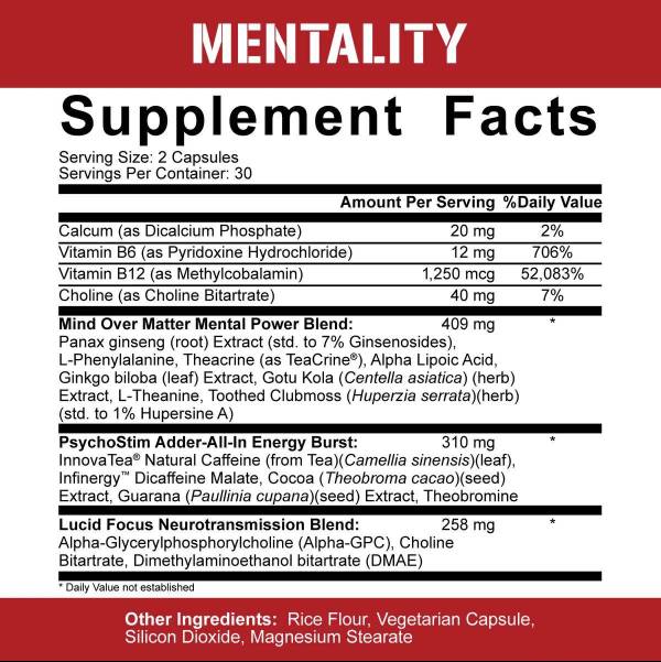 Νοοτροπία | Ενέργεια και εστίαση nootropic 60 κάψουλες
