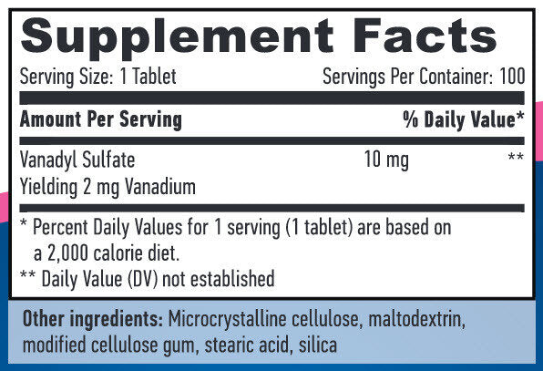 Θειικό βαναδυλί 10mg/100 καρτέλες.