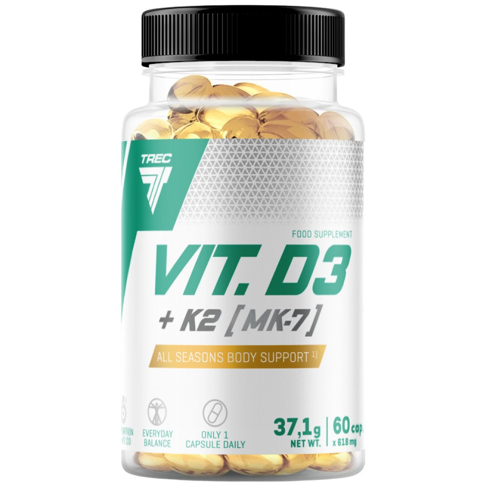 Βιτ. D3 + K2 (MK-7) | Κάψουλες Vitamin D και Vitamin K2 Formula 60