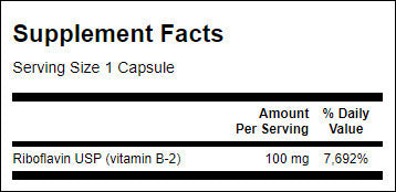 Βιταμίνη Β -2/ριβοφλαβίνη 100 mg - 100 κάψουλες