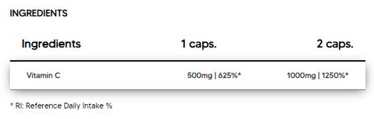 Βιταμίνη C 500 mg | L -Ascorbic Acid - 120 κάψουλες
