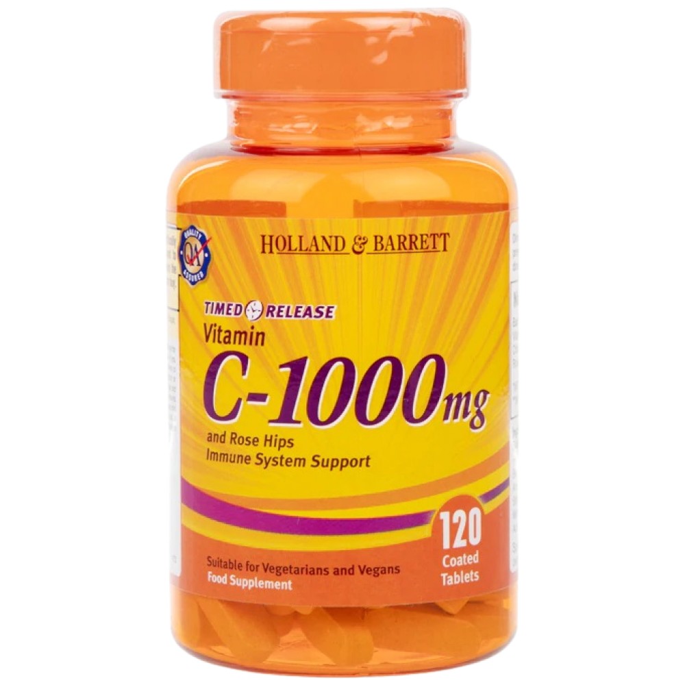 Απελευθέρωση χρονομέτρησης βιταμίνης C 1000 mg | Με τριαντάφυλλα - 120 δισκία