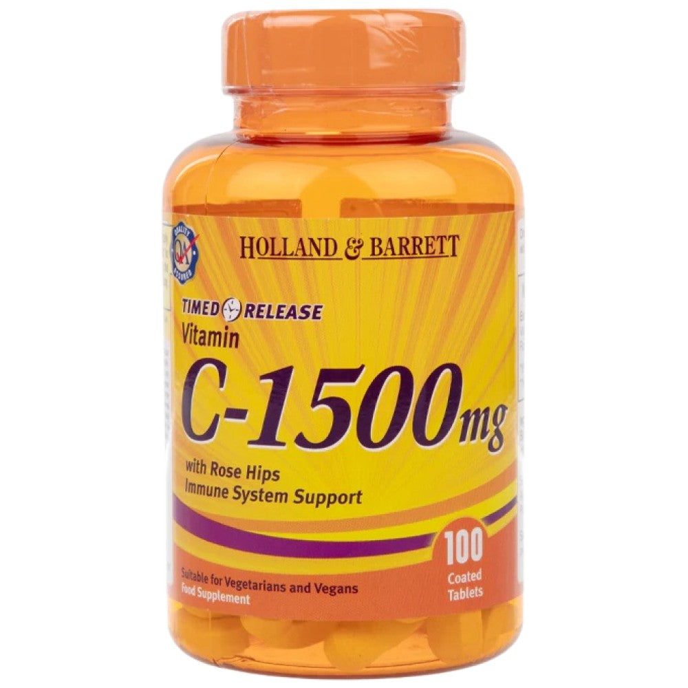 Βιταμίνη C με Τριαντάφυλλο 1500 mg | Χρονισμένη έκδοση - 100 ταμπλέτες