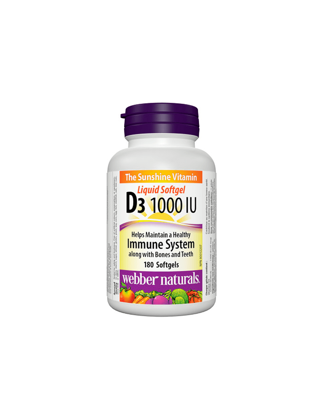 Βιταμίνη D3 1000 IU - Βιταμίνη D3, 180 κάψουλες Softgel