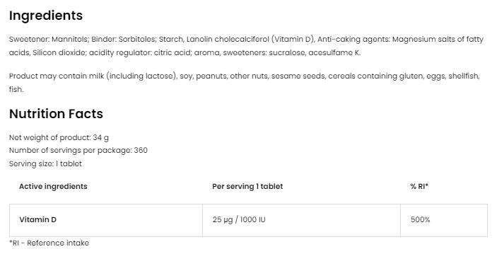 Βιταμίνη D3 1000 Παιδιά | Lozenges 360 Υπογλώσσια δισκία