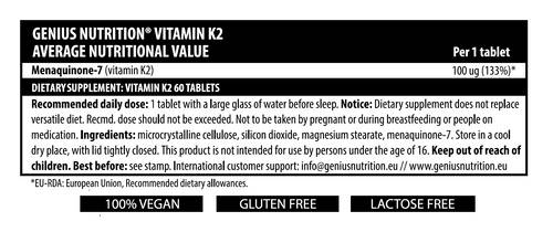 Βιταμίνη Κ2 100 mcg - 60 δισκία