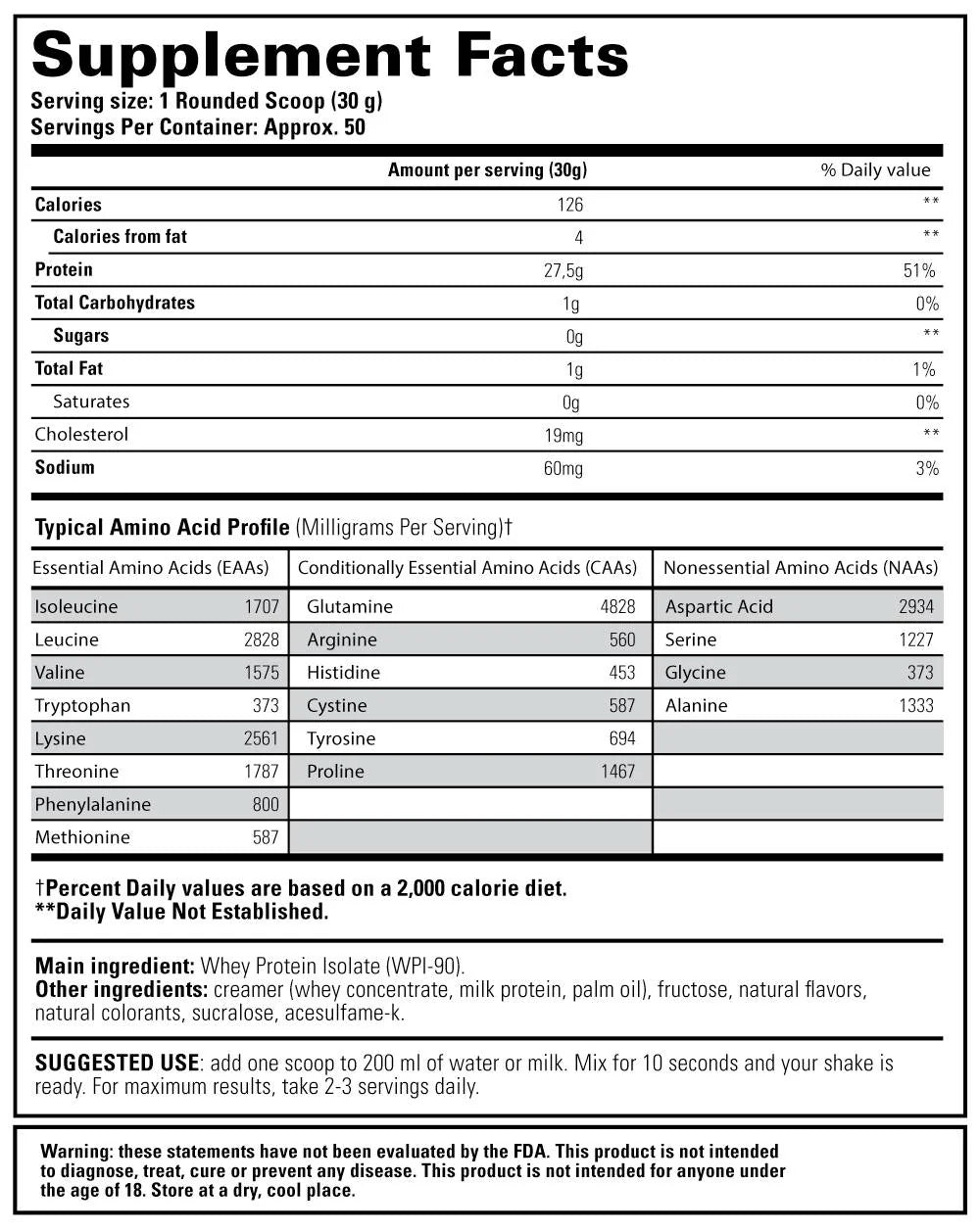 Whey Isolate - 1500 γραμμάρια