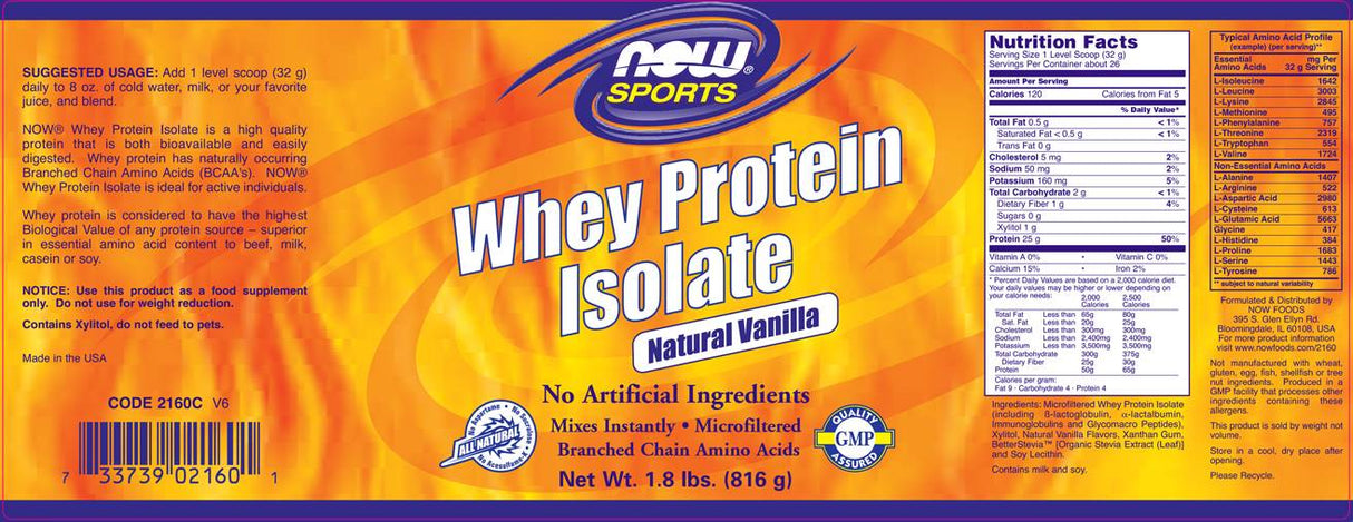 Whey Protein Isolate - 816 γραμμάρια