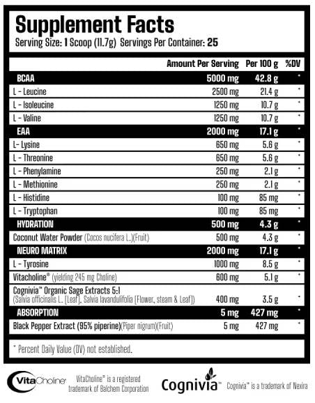 X Neuro | EAA, BCAA & Nootropic - 292,5 γραμμάρια