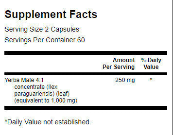 Yerba Mate (4: 1) 125 mg - 120 κάψουλες
