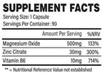 ZMA | Ψευδάργυρος, Μαγνήσιο & Β6 - 90 κάψουλες