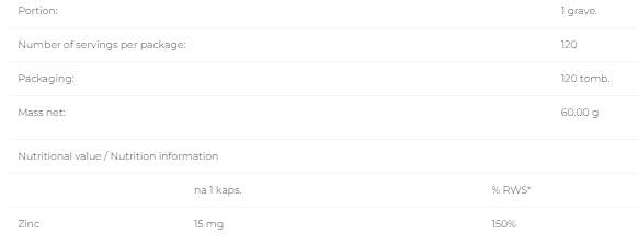 Ψευδάργυρος 15 mg - 120 κάψουλες