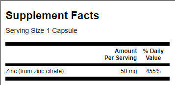 Κιτρικό ψευδάργυρο 50mg./60 καπάκια - 0