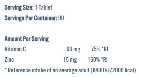 Ζωνότητα ψευδαργύρου | 15 mg δισγκυκινικό ψευδάργυρο - 90 κάψουλες