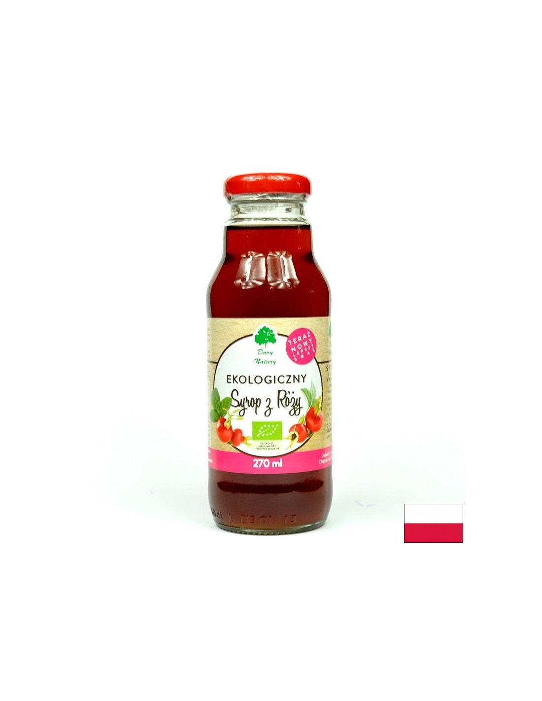 Βιολογικό σιρόπι Rosehip για την προσθήκη σε ποτά και επιδόρπια - καρδιά και ανοσοποιητική υγεία, αντιοξειδωτικό, 270 mL
