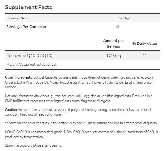 CoQ10 100 mg - 150 κάψουλες πηκτής