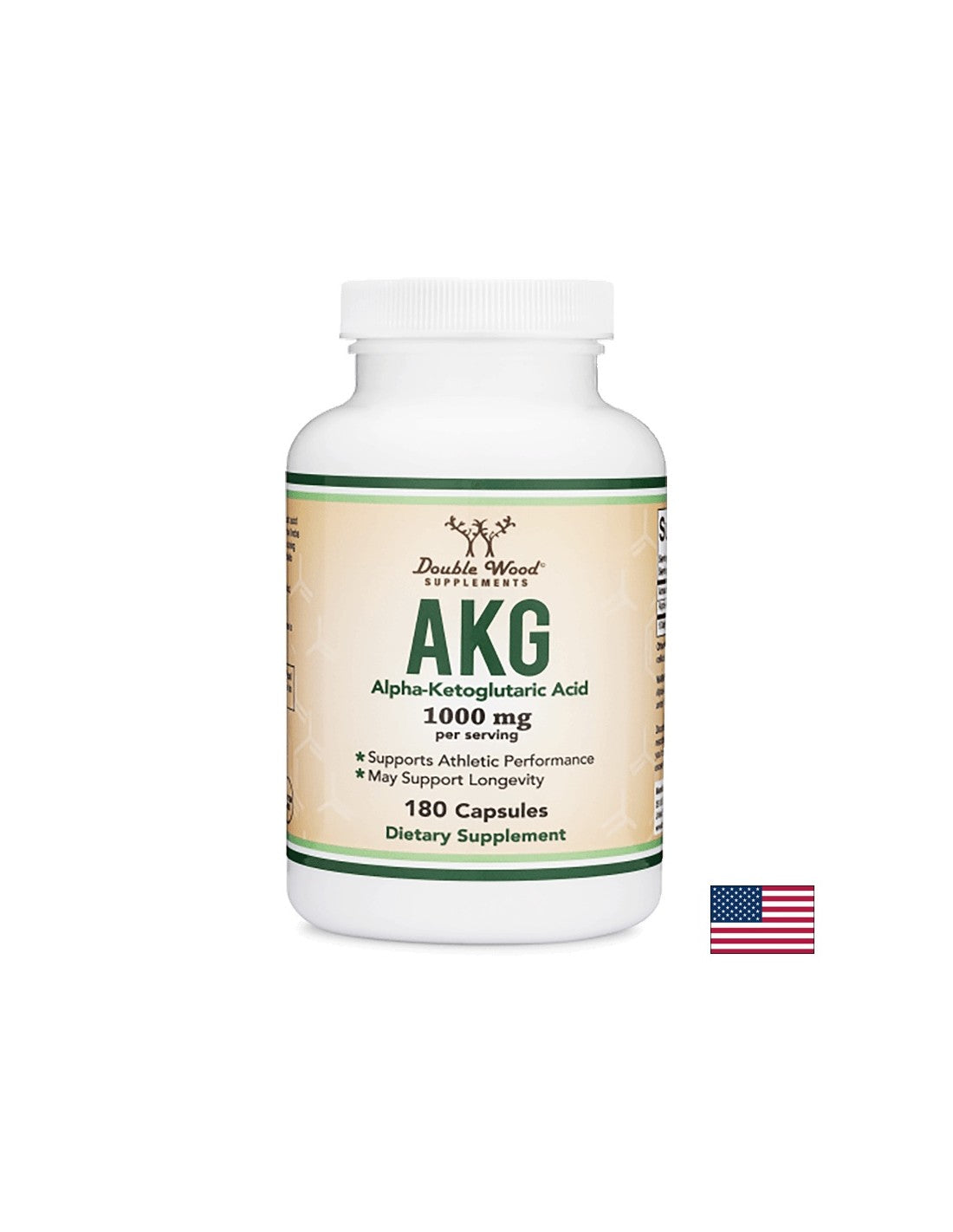 AKG (Άλφα κετογλουταρικό οξύ), 180 κάψουλες <tc>Double Wood</tc>