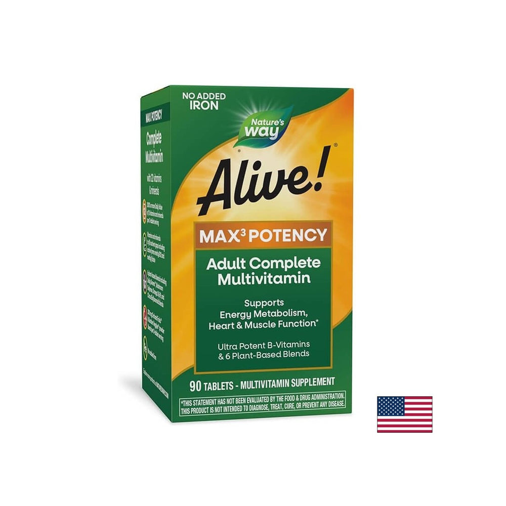 <tc>Alive</tc>!® Max6 Max Potency Πολυβιταμίνη (Χωρίς Σίδηρο) <tc>Alive</tc>!/Πολυβιταμίνες μέγιστης ισχύος (χωρίς προσθήκη σιδήρου), 90 κάψουλες Nature's Way