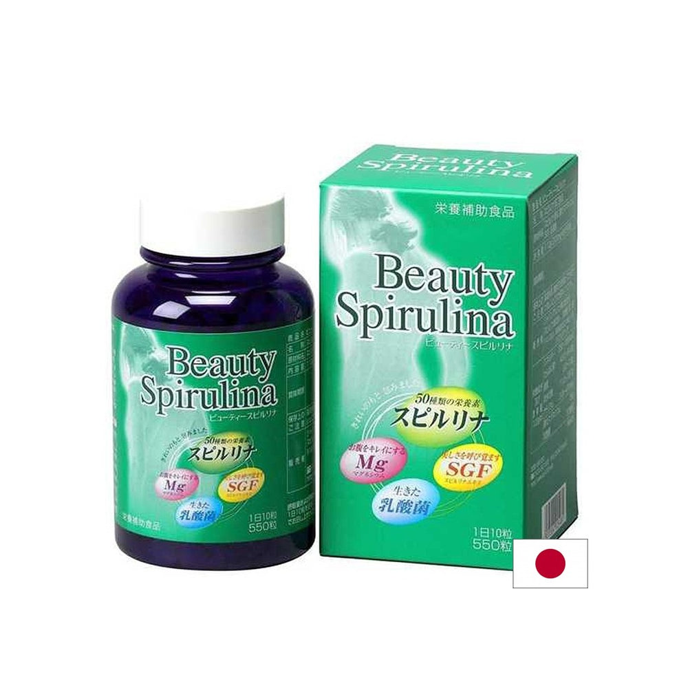 Ιαπωνικά βακτηρίδια και μαγνήσιο - ομορφιά Spirulina, 550 δισκία
