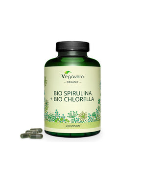 Bio Spirulina + Chlorella - Bio Spirulina + Bio Chlorella, 240 capsules Vegavero - Nutra Best Europe