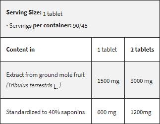 Tribulus terrestris 1500/Μέγιστη αντοχή 90 δισκία