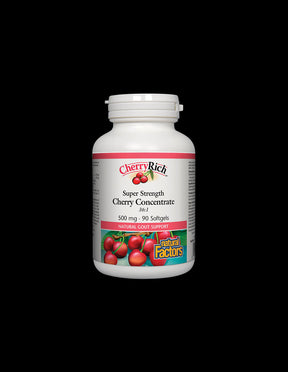 For gout - Cherry super concentrate - CherryRich™ 500 mg, 90 softgel capsules Natural Factors - Nutra Best Europe