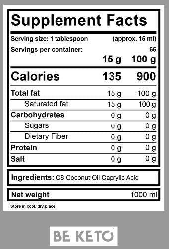 Liquid Oil MCT C8 + C10 - 100 ml
