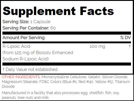 NA-R-ALA 100 mg/σταθερό r-ala-60 κάψουλες