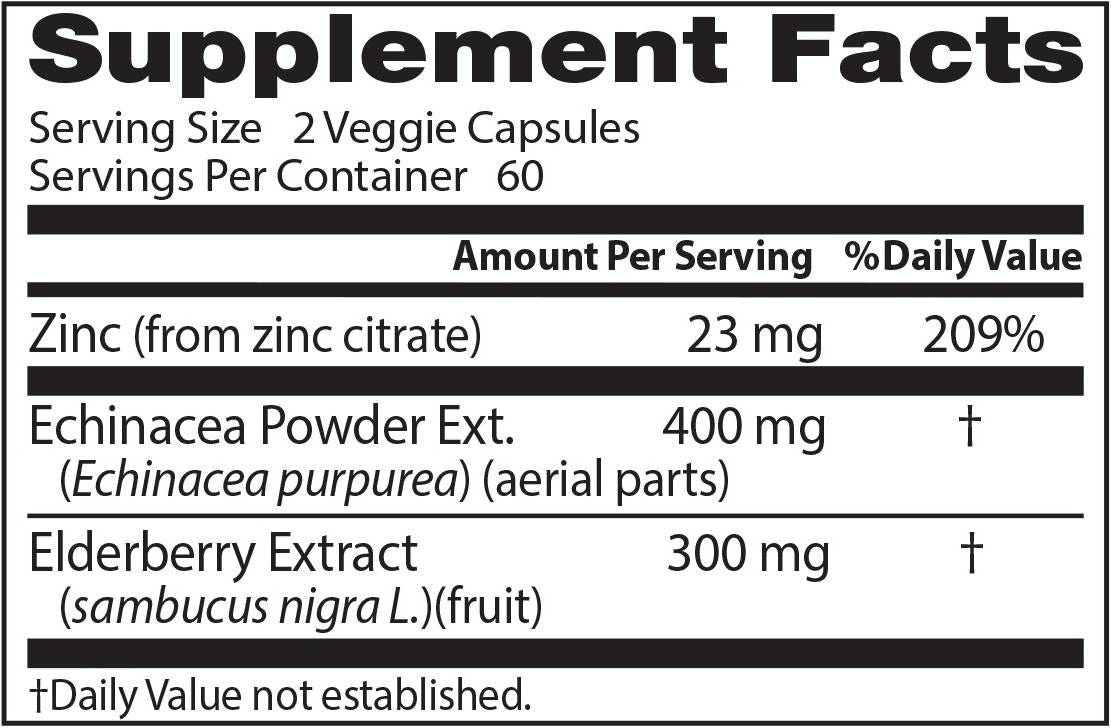 Ανοσοποιητικό ενισχυτή | Με Echinacea, Exderberry Extract και ψευδάργυρο - 120 κάψουλες
