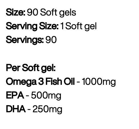 Ωμέγα 3 υψηλή αντοχή | 500 mg EPA και 250 mg dha 90 κάψουλες gel