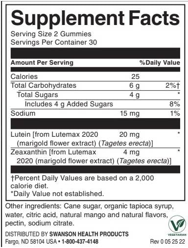 Lutein & Zeaxanthin Gummies | Μάνγκο - 60 μασώμενα δισκία
