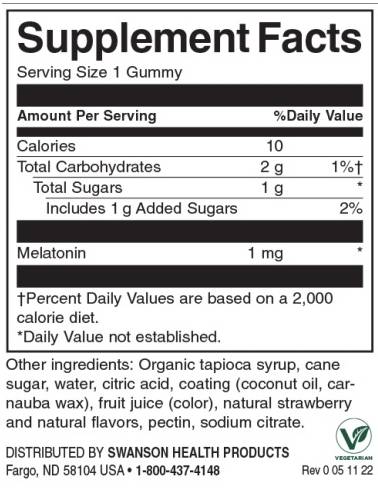 Μελατονίνη χαμηλής δόσης Gummies 1 mg | Φράουλα - 60 μασώμενα δισκία