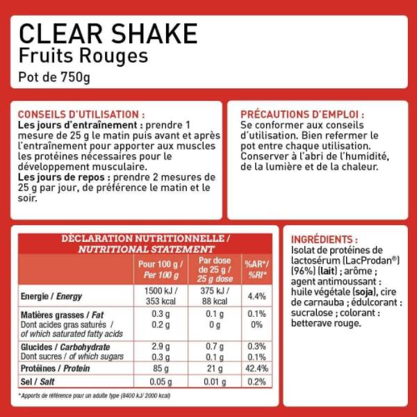 Clear Shake | Απομόνωση νερού πρωτεΐνης ορού γάλακτος - 750 γραμμάρια