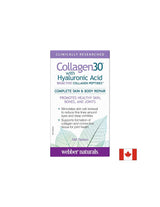 Collagen30® με Υαλουρονικό Οξύ/Κολλαγόνο (βιοενεργά πεπτίδια κολλαγόνου) με υαλουρονικό οξύ, 180 δισκία <tc>Webber Naturals</tc>