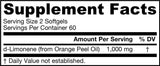 D-Limonene 500 mg 120 κάψουλες πηκτής