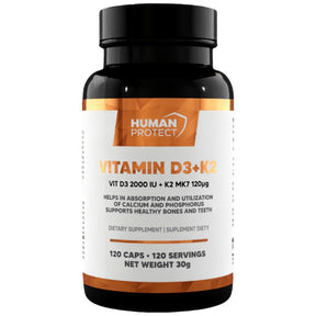 Vitamin D3 2000 IU + K2 100 mcg 120 capsules - Nutra Best Europe