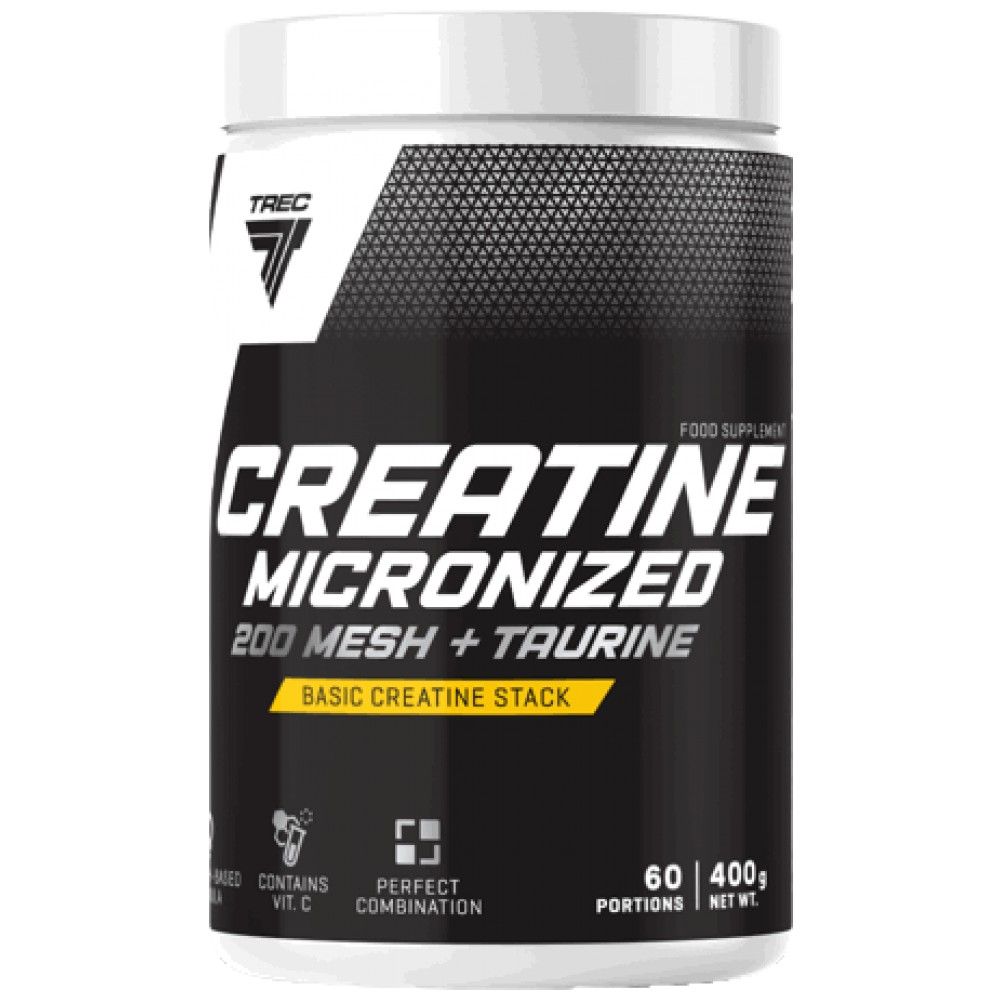 Μικρονισμένη κρεατίνη 200 Mesh + Taurine | Υψηλής ποιότητας κρεατίνη μονοϋδρική σκόνη - 400 γραμμάρια