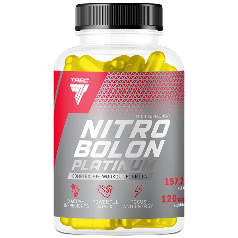 Caps Platinum Nitrobolon | Πλήρης φόρμουλα πριν από την προπόνηση - 120 κάψουλες