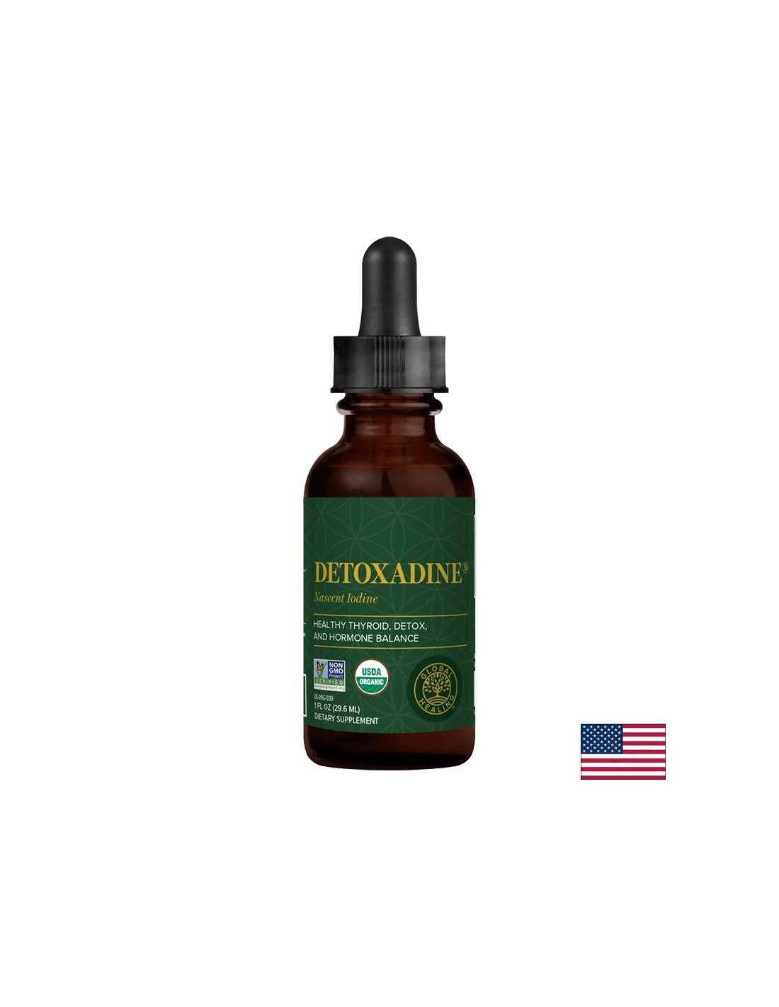 Detoxadine® NASCENT IODINE - Detoxadine® Certified Organic Atomic Iodine, 29,6ml Global Healing