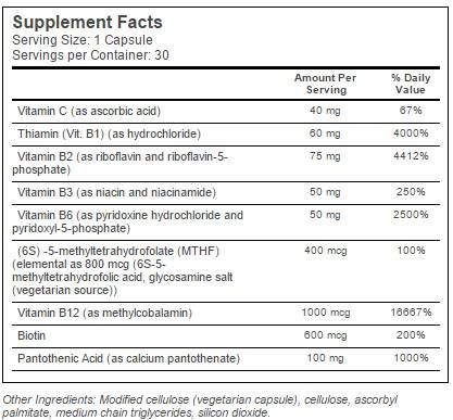 Καλύτερο πλήρως ενεργό σύμπλεγμα Β | με Quatrefolic® - 30 κάψουλες